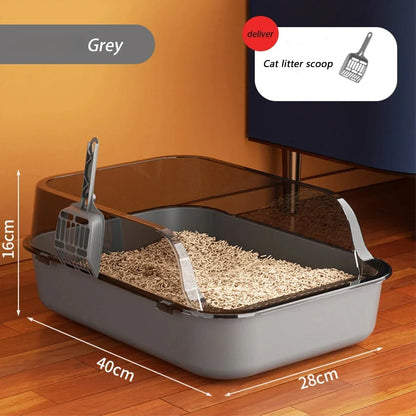 Semi-enclosed High-Side Cat Litter Box