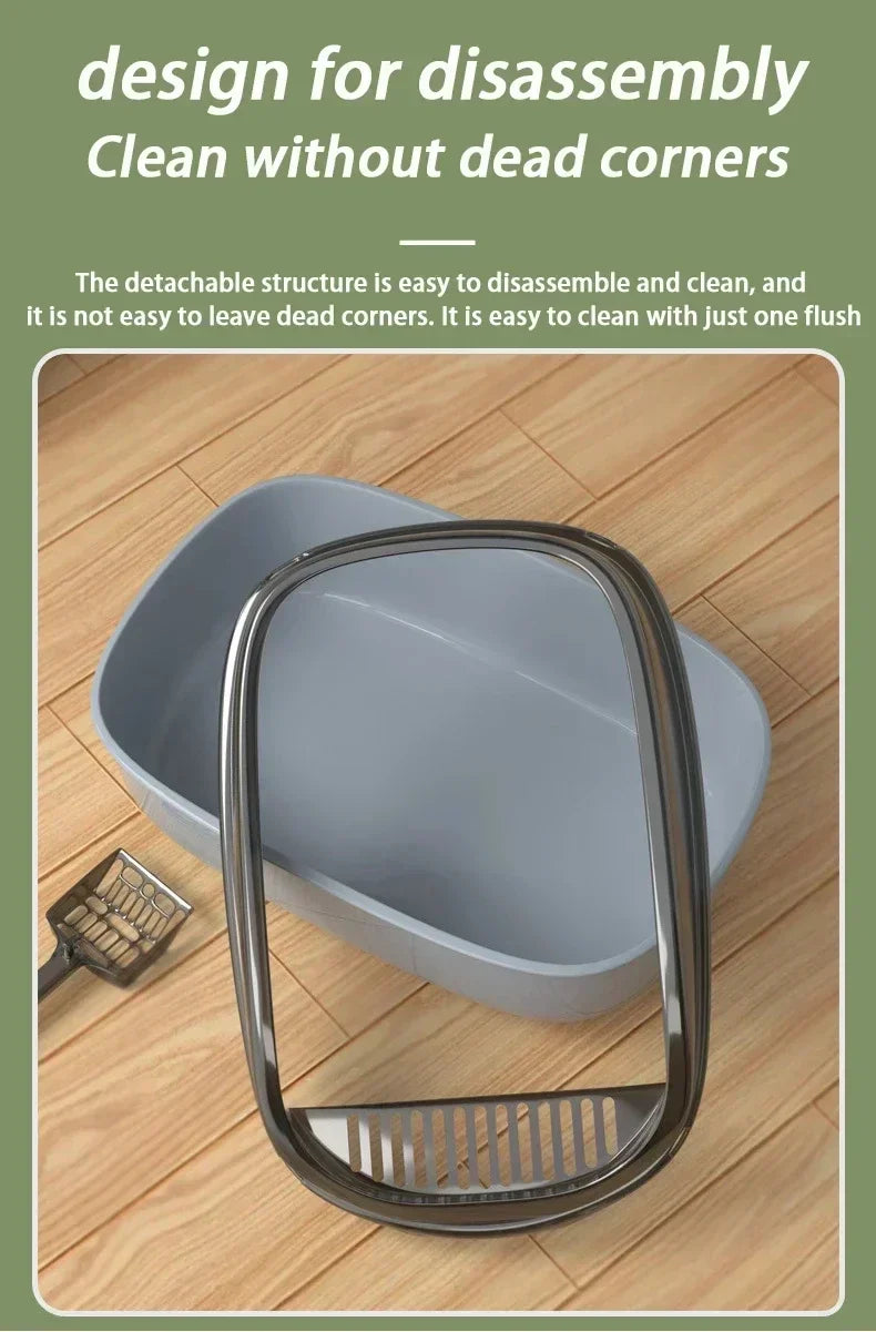 Semi-enclosed High-Side Cat Litter Box