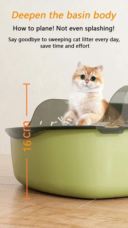 Semi-enclosed High-Side Cat Litter Box