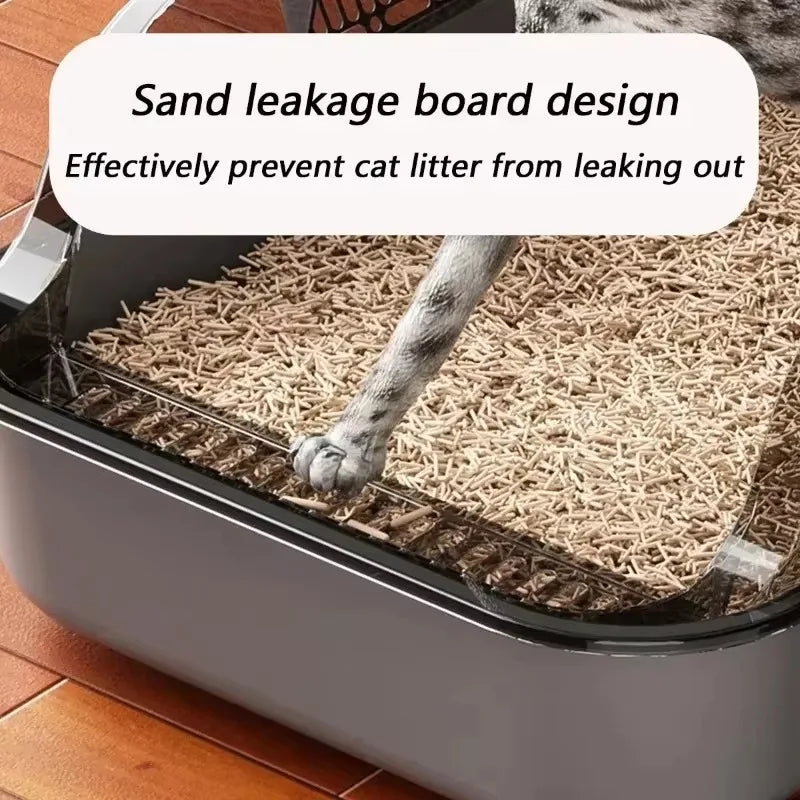 Semi-enclosed High-Side Cat Litter Box