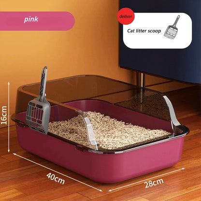 Semi-enclosed High-Side Cat Litter Box