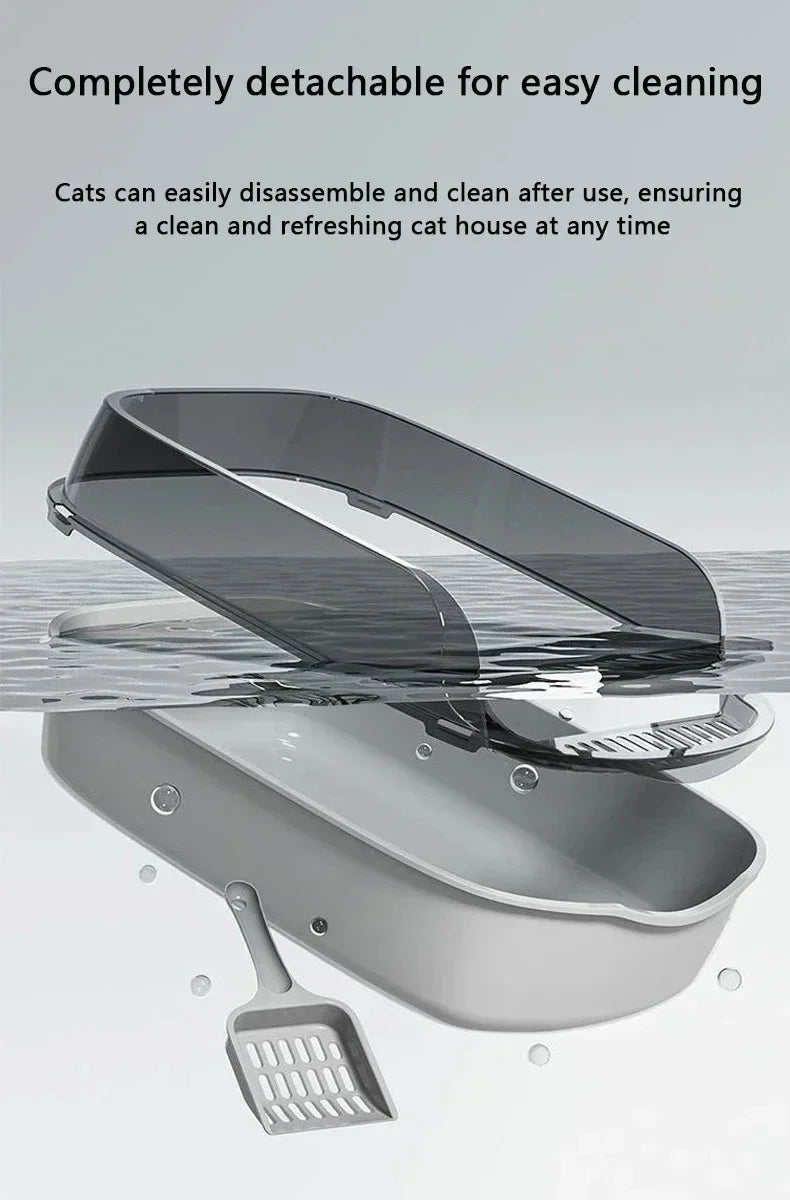 Semi-enclosed High-Side Cat Litter Box