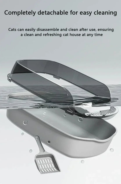 Semi-enclosed High-Side Cat Litter Box