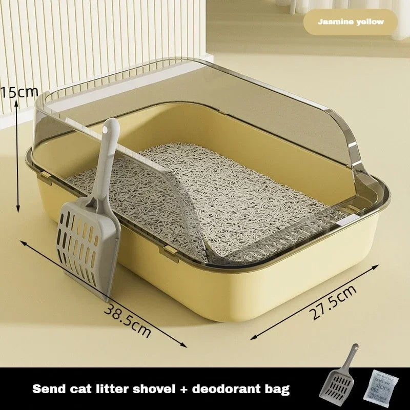 Semi-enclosed High-Side Cat Litter Box