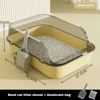 Semi-enclosed High-Side Cat Litter Box