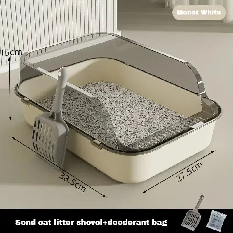 Semi-enclosed High-Side Cat Litter Box