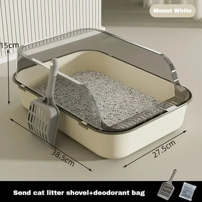 Semi-enclosed High-Side Cat Litter Box
