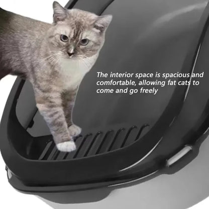 Semi-enclosed High-Side Cat Litter Box