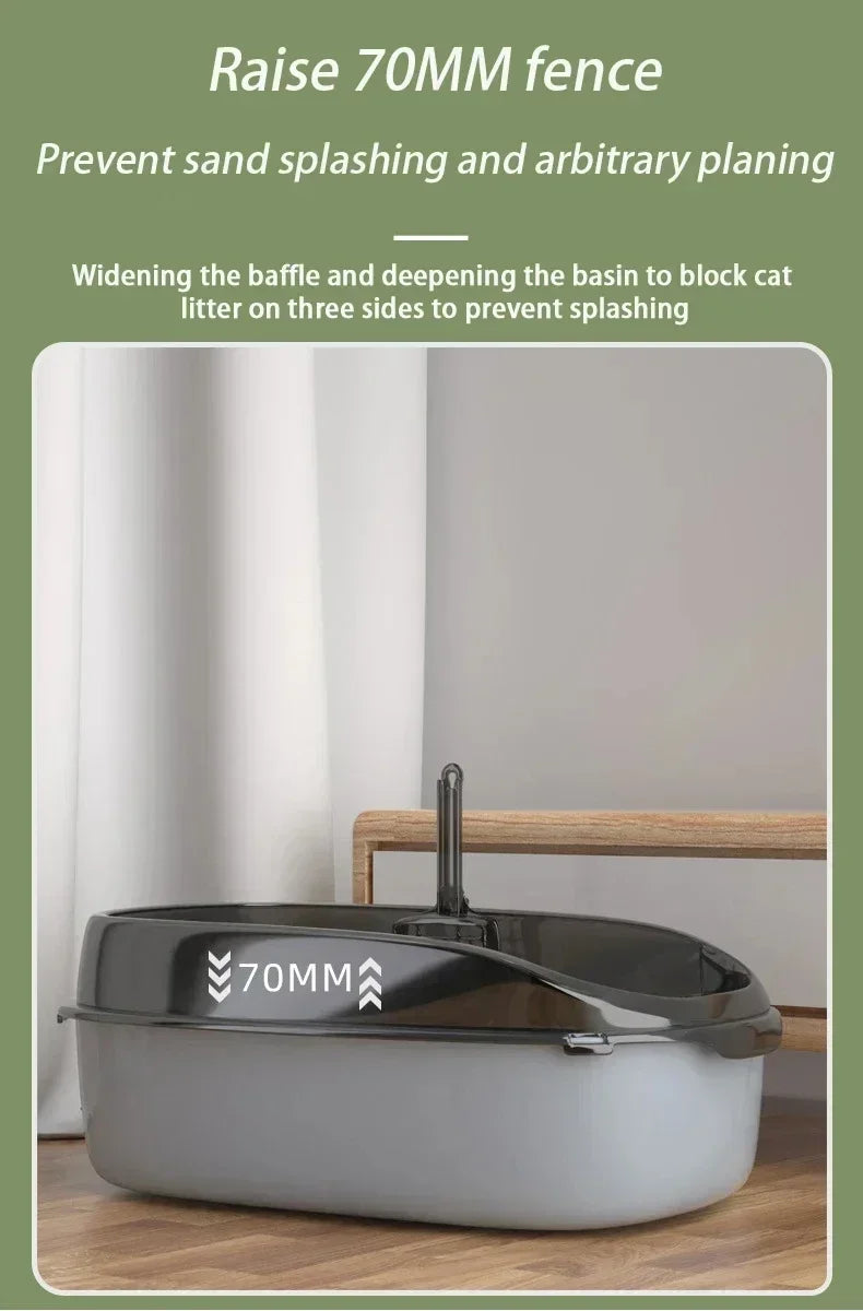 Semi-enclosed High-Side Cat Litter Box