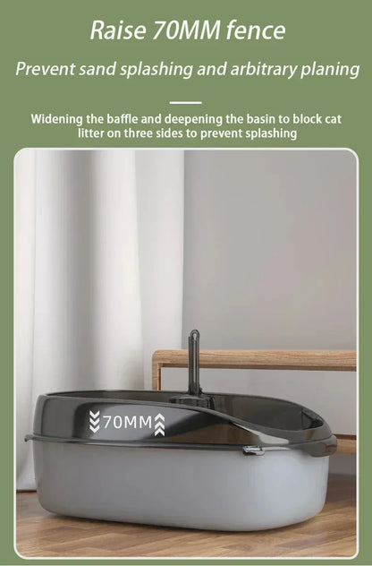 Semi-enclosed High-Side Cat Litter Box