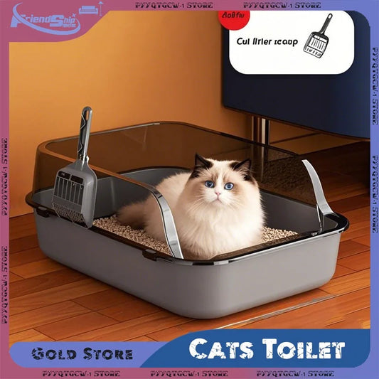 Semi-enclosed High-Side Cat Litter Box