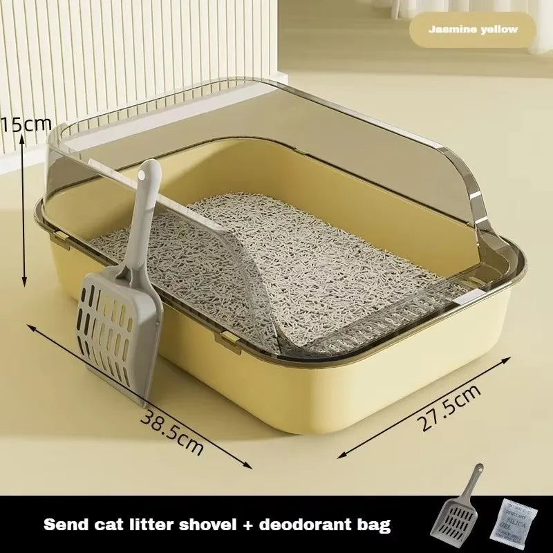 Semi-enclosed High-Side Cat Litter Box