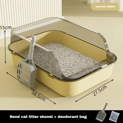Semi-enclosed High-Side Cat Litter Box