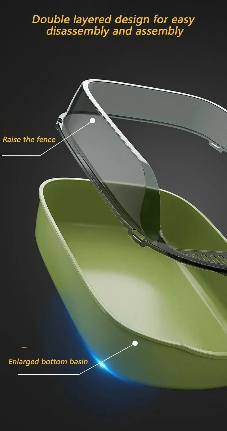 Semi-enclosed High-Side Cat Litter Box